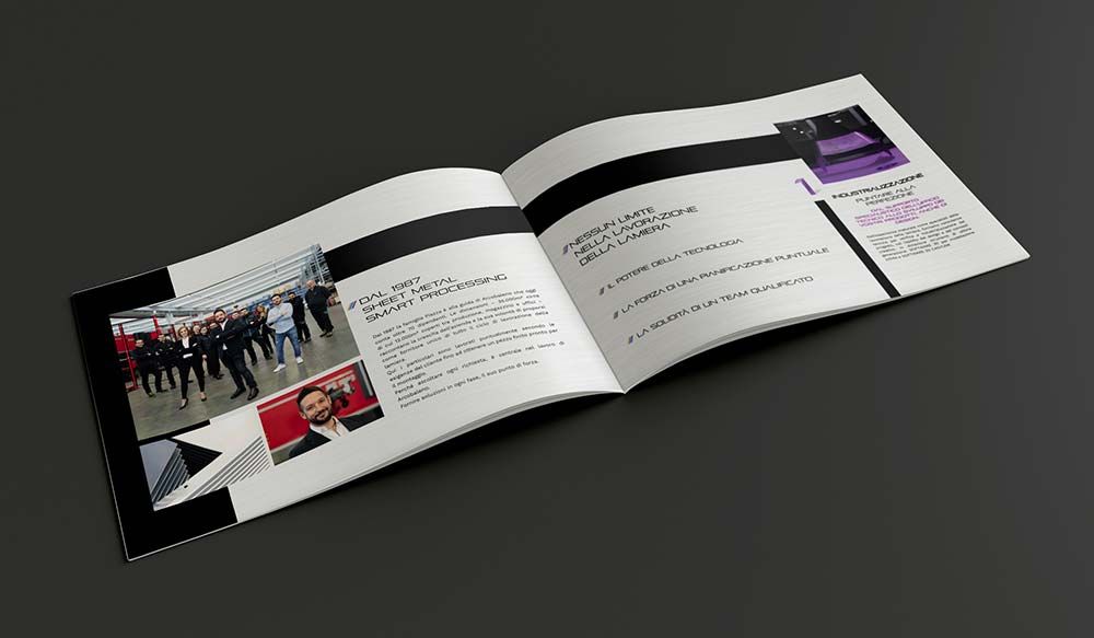 Brochure Arcobaleno lamiere realizzata da RM per comunicare