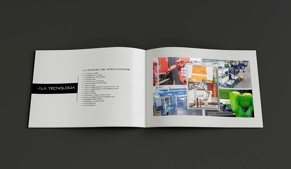Particolari della brochure Arcobaleno lamiere realizzata da RM per comunicare