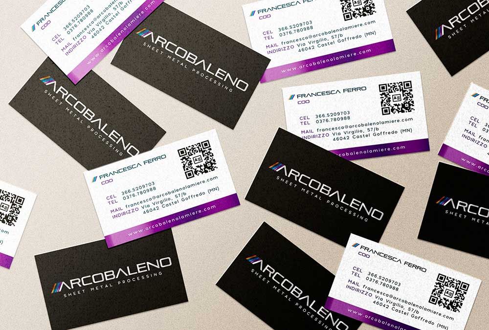 Biglietti da visita Arcobaleno lamiere realizzati da RM per comunicare
