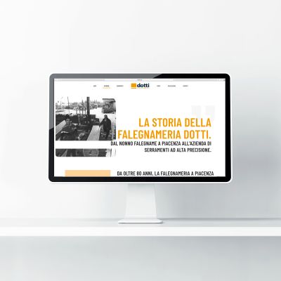 Pagina del sito web realizzato da RM per comunicare per la falegnameria Dotti