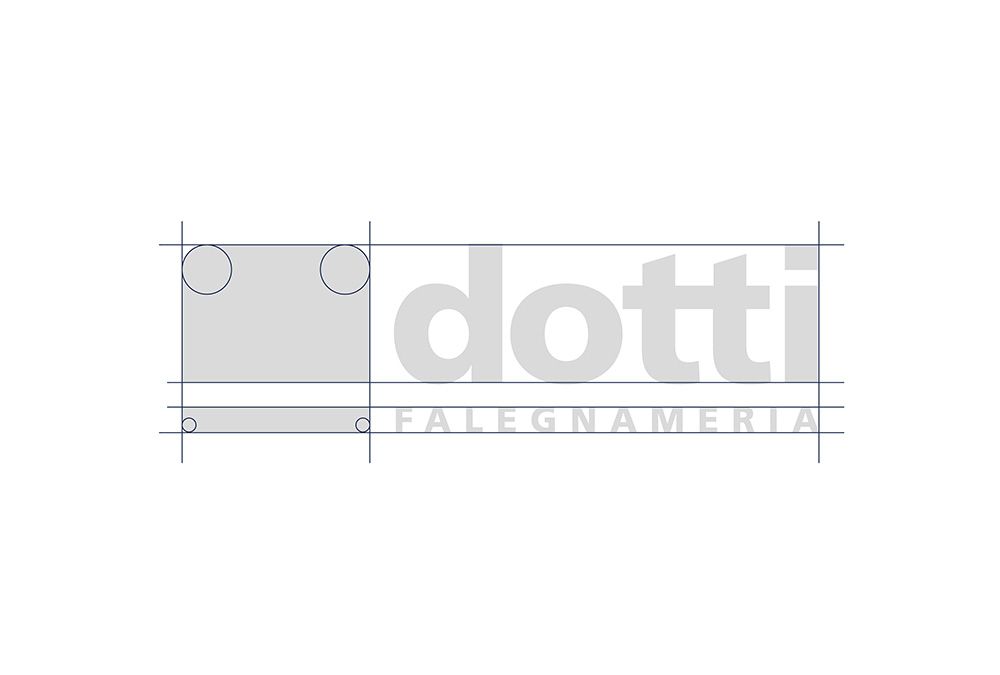 Costruzione grafica di RM per comunicare per logo della falegnameria Dotti